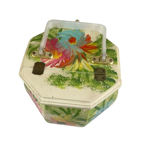 Vintage Vicki Jean Hand-Painted Octagonal Purse from 1970s Classic - Picture 9 of 11